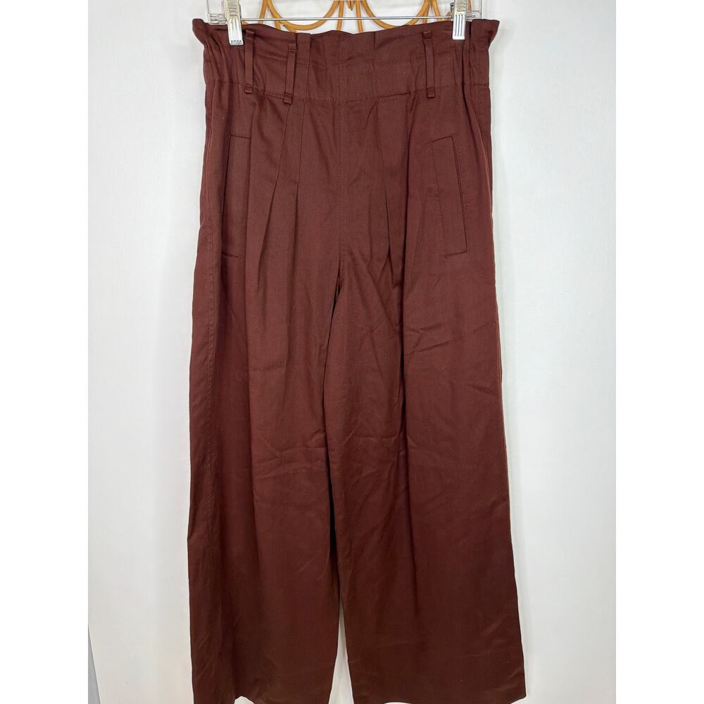Brunello Cucinelli high rise paper waist wide leg pants Brown 6 - Picture 2 of 6